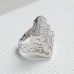 Rineva Regal Sparkle Silver Statement Ring - Image 2