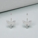 Rineva Auralis Wing Drop Earrings (Silver Tone) - Image 3
