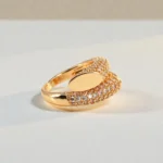 Rineva Elara Gold Dual Band Sparkle Ring - Image 2