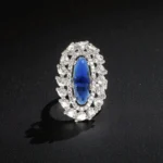 Rineva Sapphire Aura Silver Statement Ring
