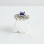 Rineva Sapphire Aura Silver Statement Ring - Image 2