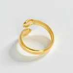 Rineva Aurelia Gold Adjustable Open Ring - Image 2
