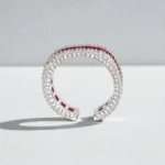 Rineva Ruby Glow Silver Adjustable Band Ring - Image 2