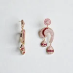 Rineva Ruby Swirl Gold Statement Drop Earrings - Image 3