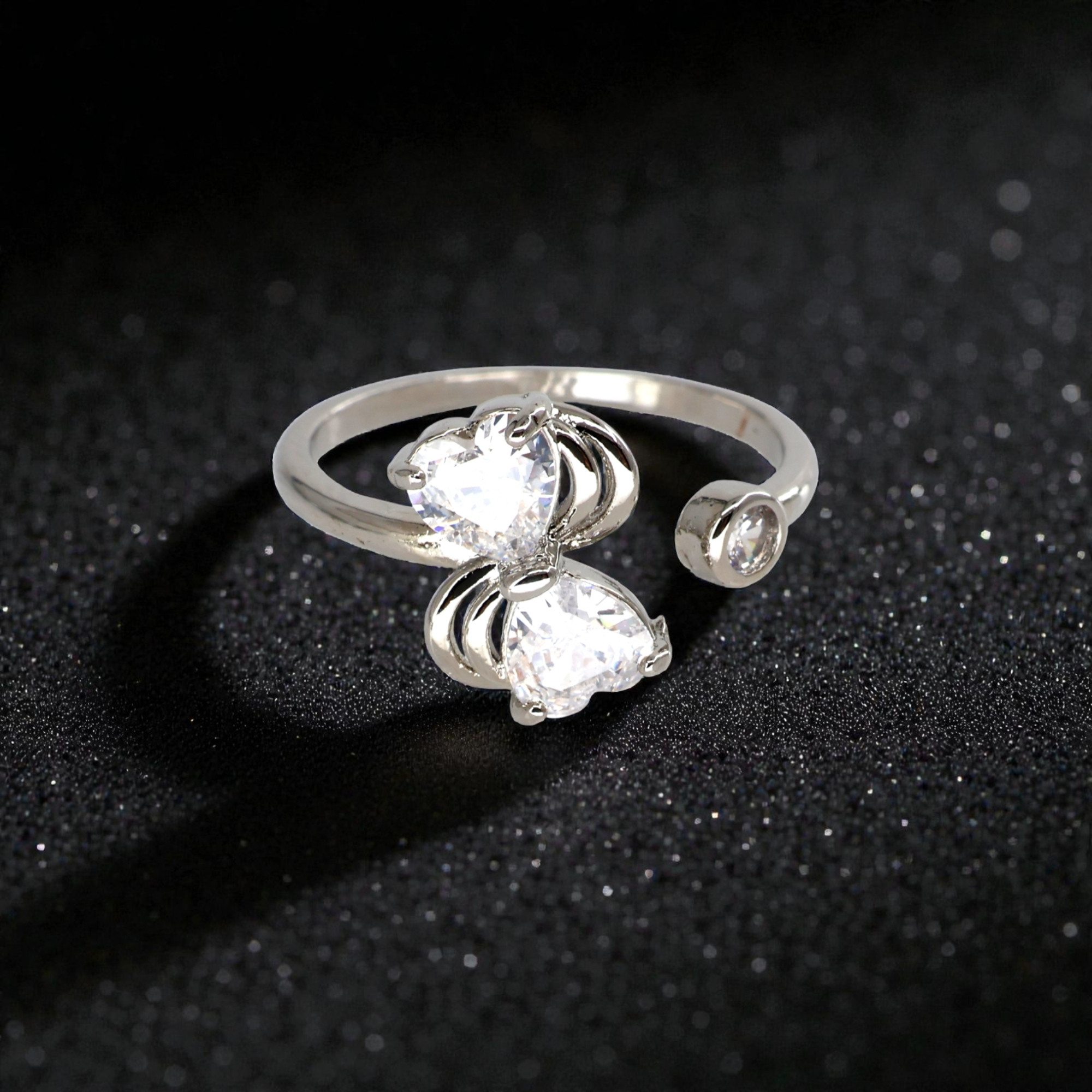 233 Rineva Eternal Love Open Heart Adjustable Ring - Image 1