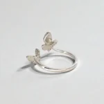 Rineva Silver Flutter Grace Adjustable Butterfly Ring - Image 3