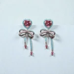 Rineva Amour Bow Drop Earrings