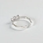 Rineva Crystal Edge Adjustable Baguette Silver Ring - Image 3