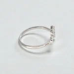 Rineva Crystal Heart Duo Open Adjustable Ring - Image 2