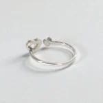 Rineva Crystal Heart Duo Open Adjustable Ring - Image 3