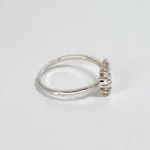 Rineva Blossom Heart Crystal Open Adjustable Ring - Image 2