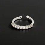 Rineva Eternal Spark Adjustable Crystal Band Ring