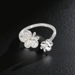 Rineva Flutter Grace Butterfly Adjustable Silver Ring