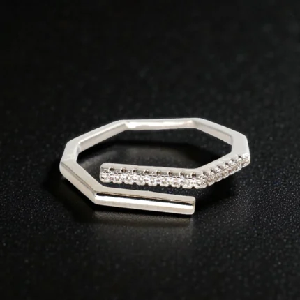 Rineva Prism Edge Silver Adjustable Ring
