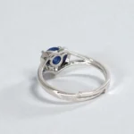 Rineva Blue Heart Silver Adjustable Ring - Image 4