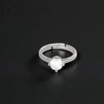 Rineva Luna Glow Silver Adjustable Ring