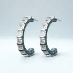 Rineva Crystal Arc Hoop Earrings