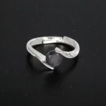 Rineva Midnight Orbit Silver Adjustable Ring