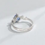 Rineva Azure Charm Silver Adjustable Ring - Image 4