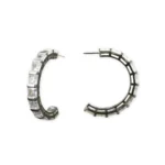 Rineva Crystal Arc Hoop Earrings - Image 3