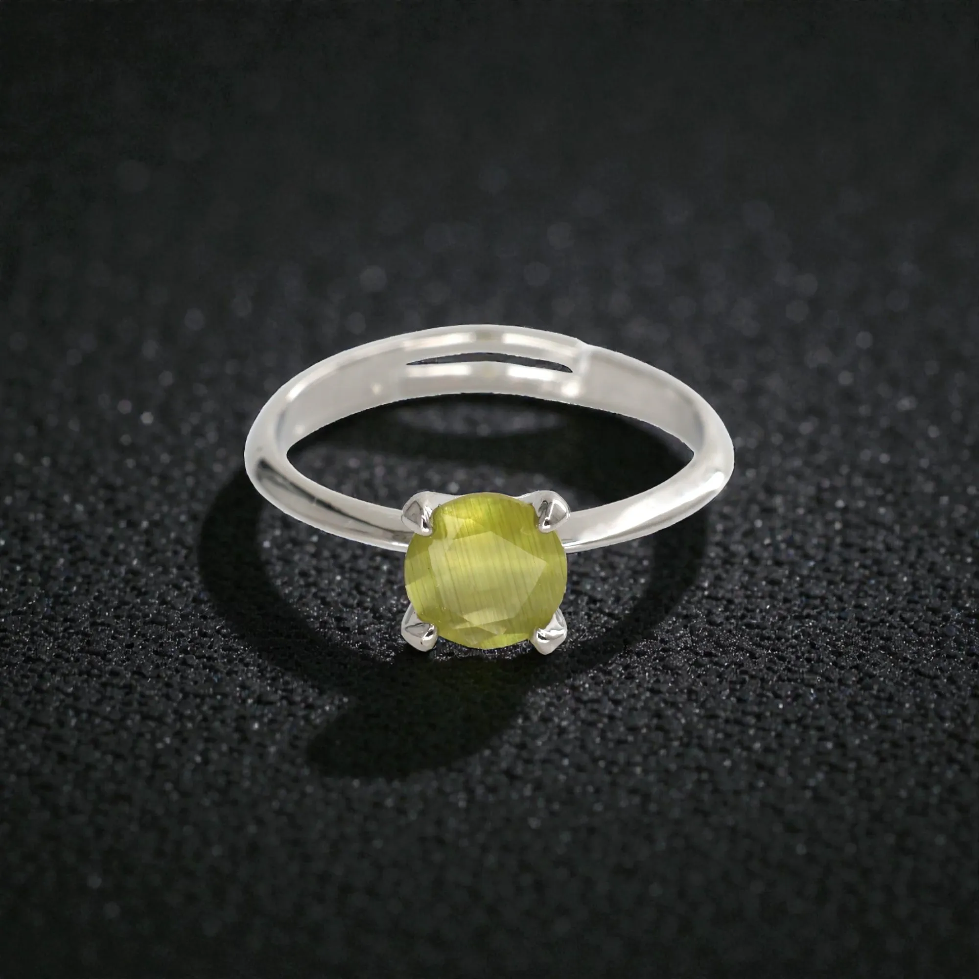 339 Rineva Golden Aura Solitaire Adjustable Ring - Image 1