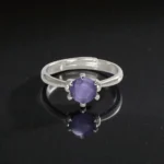 Rineva Violet Aura Solitaire Adjustable Ring