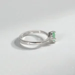 Rineva Emerald Glow Silver Adjustable Ring - Image 3