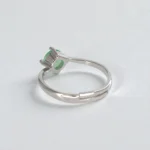 Rineva Emerald Glow Silver Adjustable Ring - Image 4