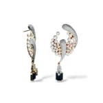 Rineva Celeste Pearl & Sapphire Drop Earrings - Image 3