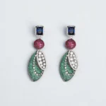 Rineva Aurora Pearl & Emerald Drop Earrings