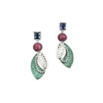 Rineva Aurora Pearl & Emerald Drop Earrings - Image 2
