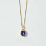 Rineva Celeste Sapphire Oval Pendant Necklace