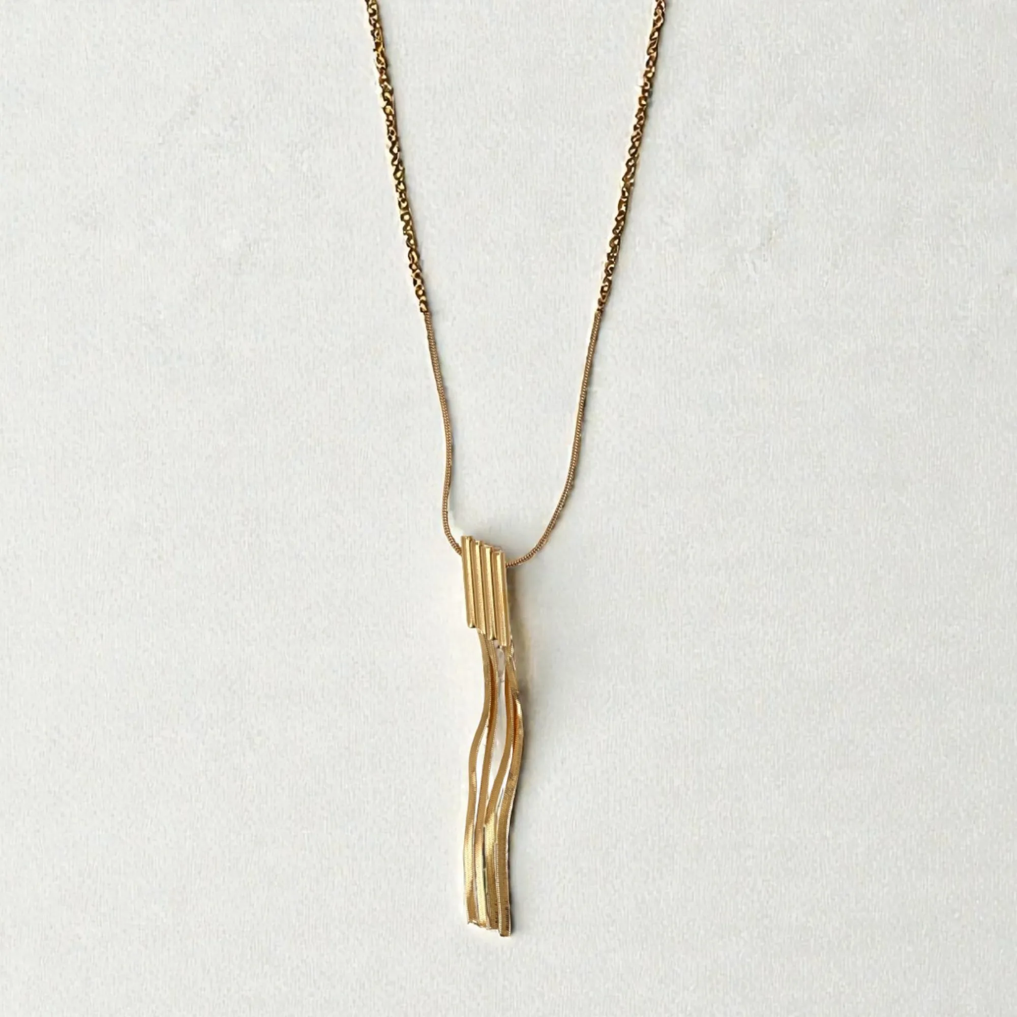 73 Rineva Golden Flow Tassel Pendant Necklace - Image 1