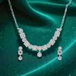 Rineva Elara Square Cut Silver Bridal Jewellery Set