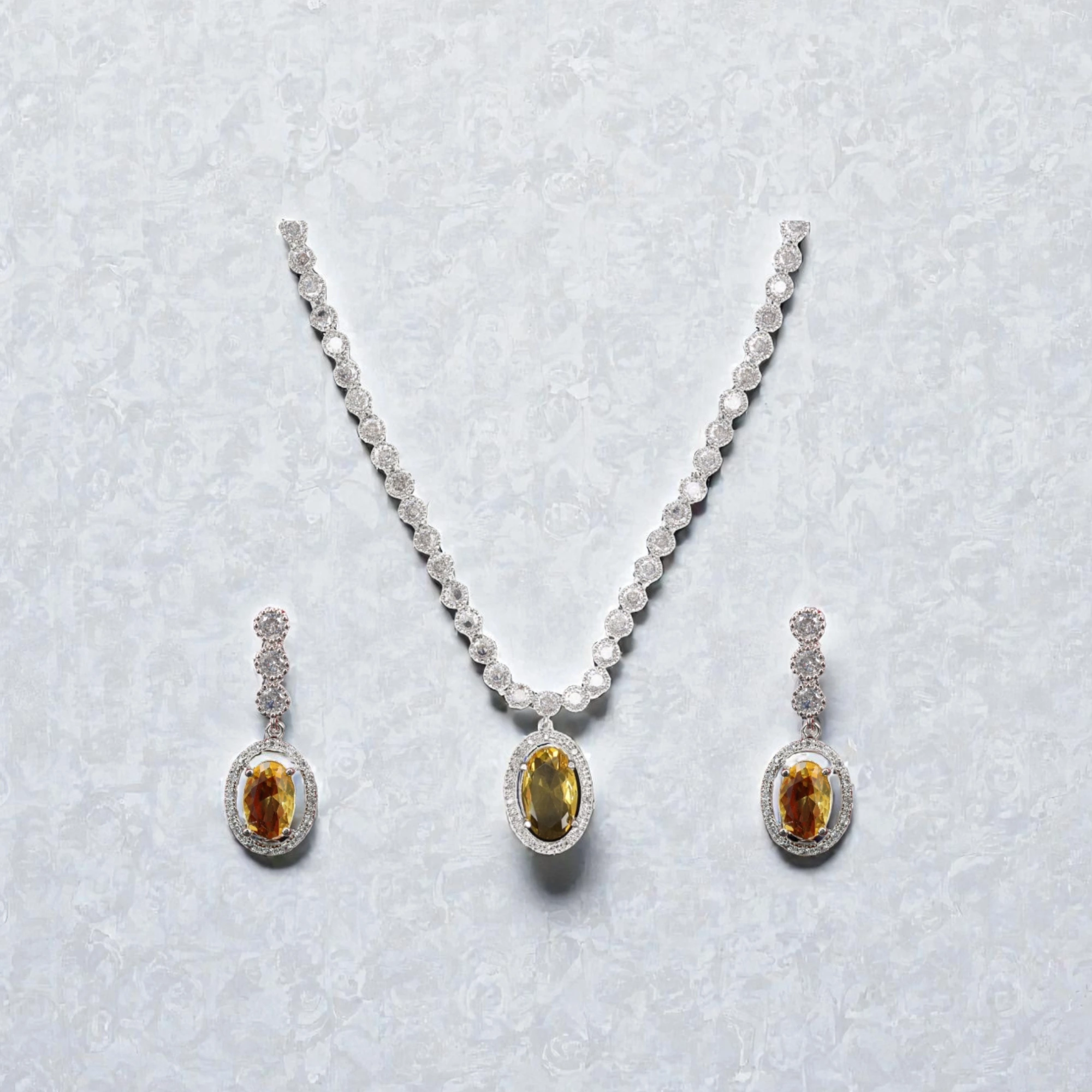 Rineva Aarohi Oval Stone Jewellery Set (8) Rineva Aarohi Oval Stone Jewellery Set - Image 1