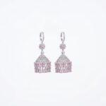 Rineva Noor Pink Crystal Jhumka Earrings