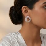 Rineva Elowen Crystal Vine Hoop Earrings - Image 2