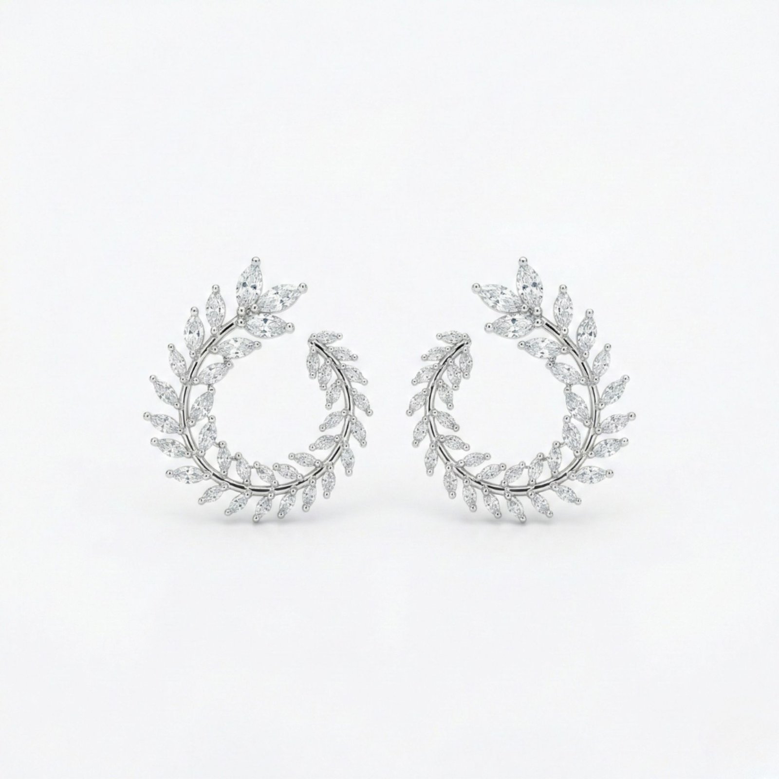 11F Rineva Elowen Crystal Vine Hoop Earrings - Image 1