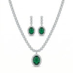 Rineva Emerald Royale Tennis Necklace Set