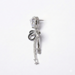 Rineva Crystal Heart Bow Drop Earrings - Image 3