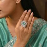 Rineva Emerald Aura Crystal Statement Ring - Image 2