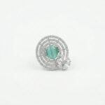 Rineva Emerald Aura Crystal Statement Ring