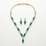 Rineva Emerald Grace Tassel Necklace Set