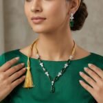 Rineva Emerald Grace Tassel Necklace Set - Image 2