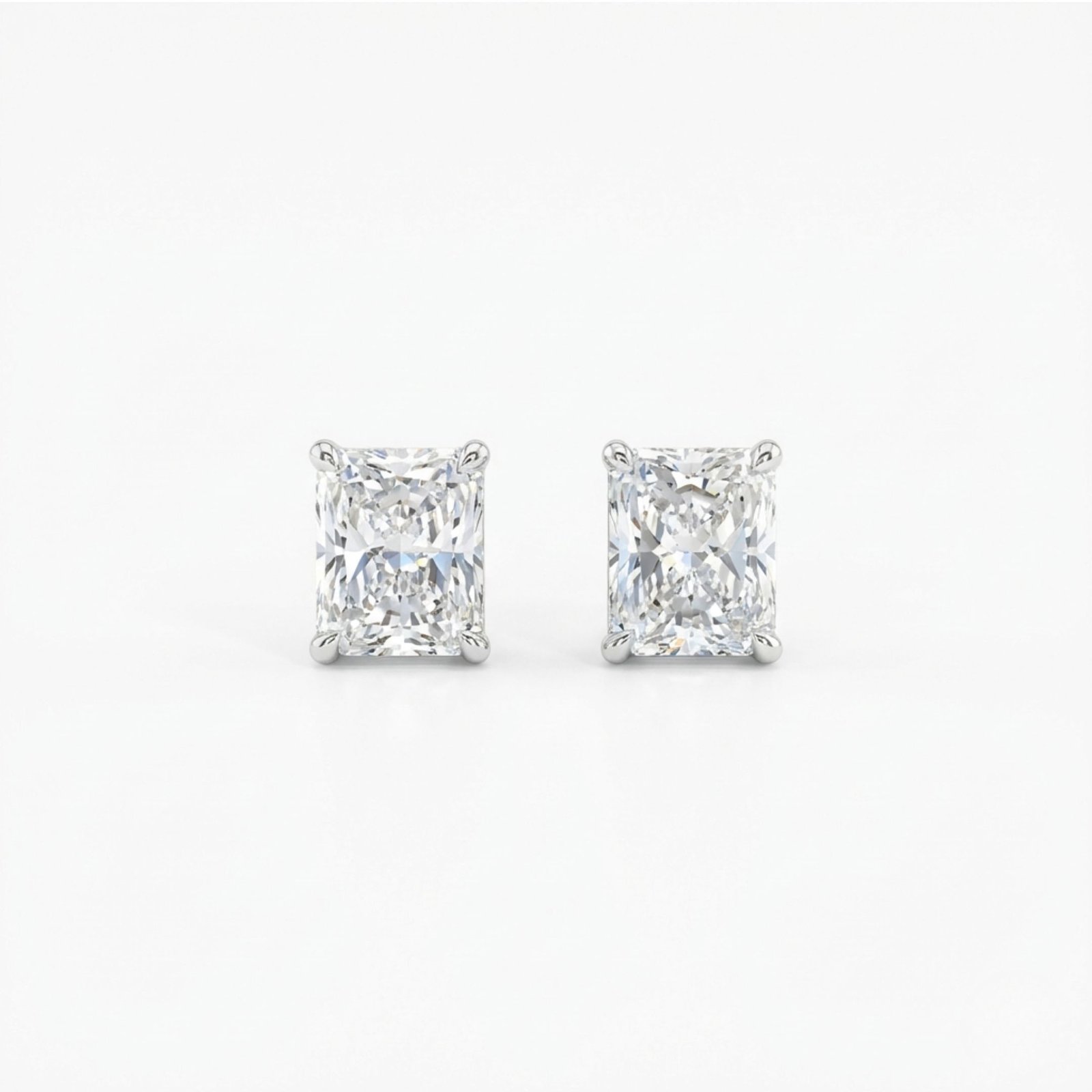 24F Rineva Radiant Royale Solitaire Stud Earrings - Image 1