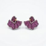 Rineva Ruby Petal Luxe Statement Earrings