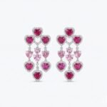 Rineva Amoura Cascading Heart Crystal Chandelier Earrings