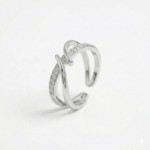 Rineva Crystal Cross Twist Stud Earrings - Image 3