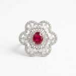 Rineva Ruby Bloom Halo Statement Ring