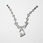 Rineva Noir Triad Crystal Statement Necklace